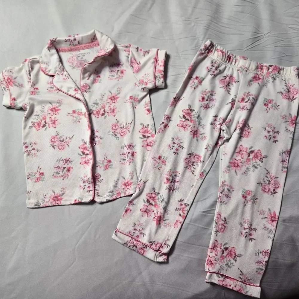 Laura Ashley Pink Floral Kids Pajama Set